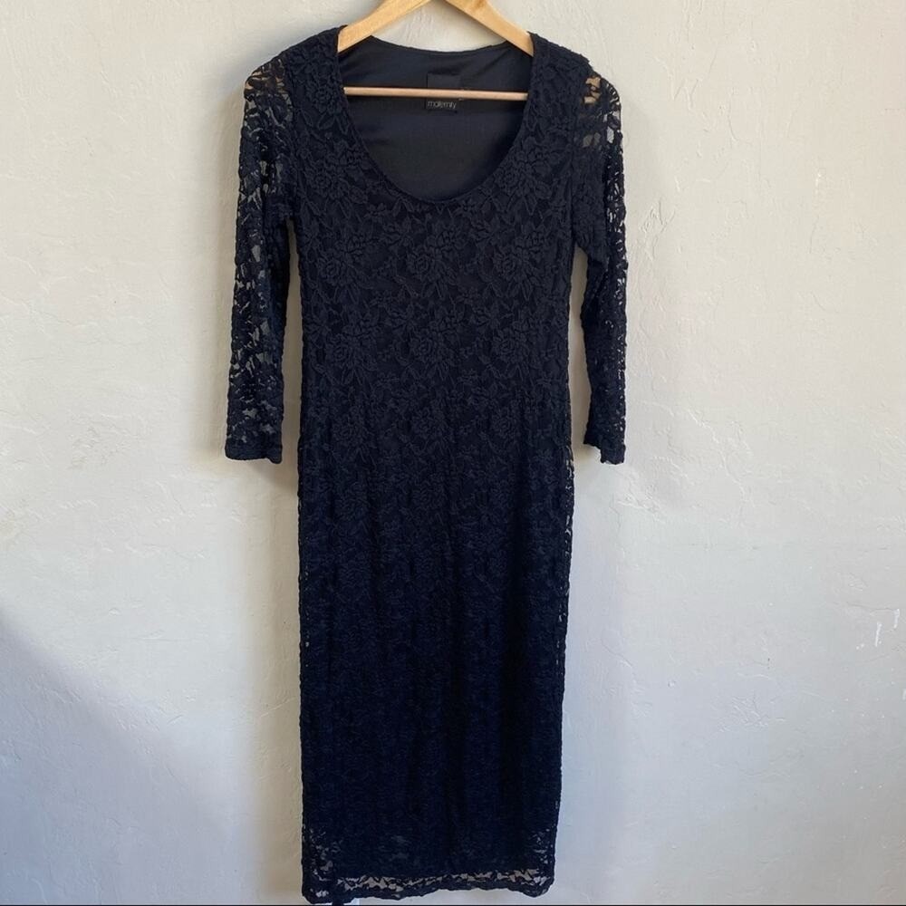 ASOS Maternity Black Lace Midi Dress